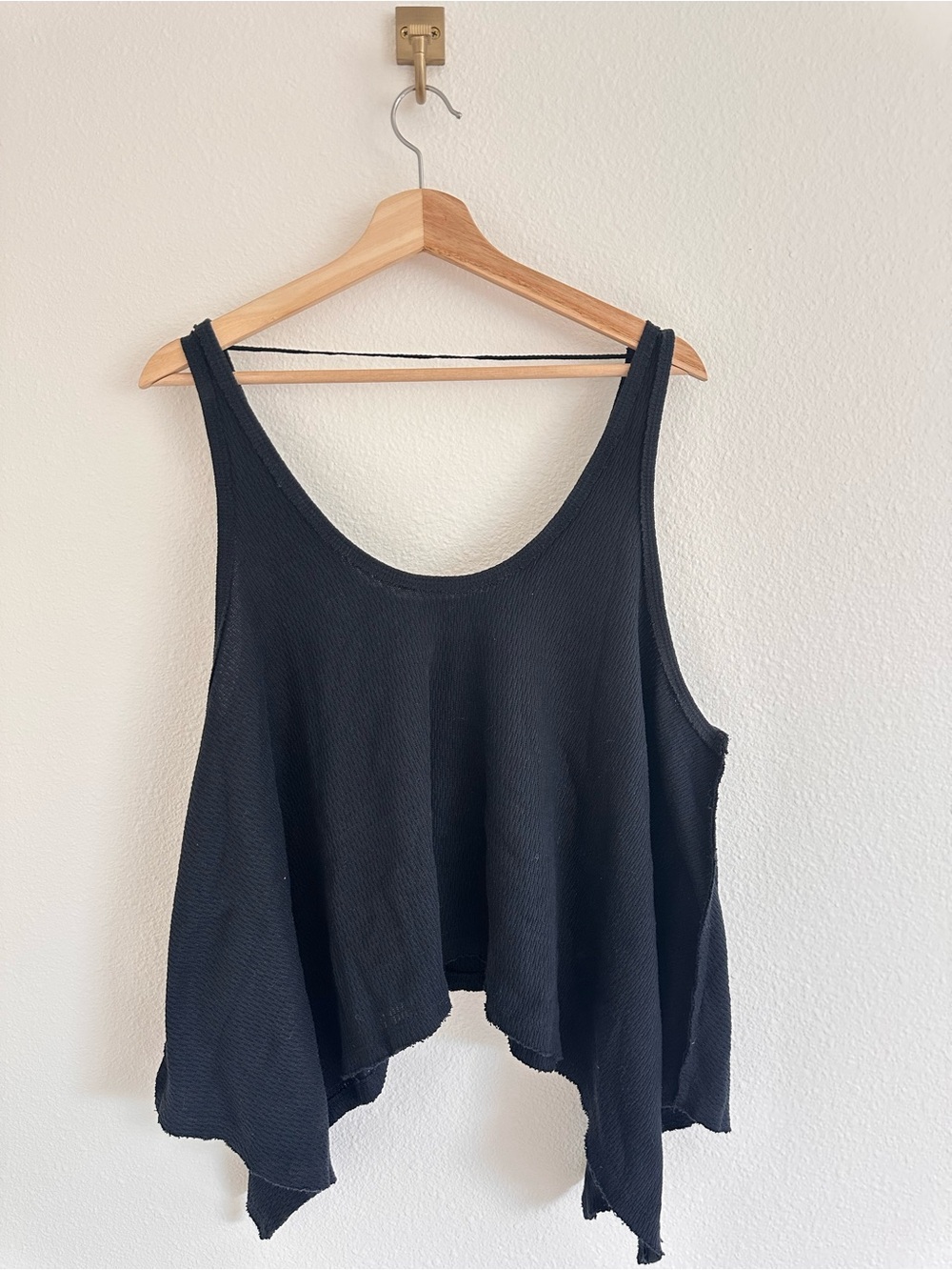 We The Free Black Asymmetrical Tank Top